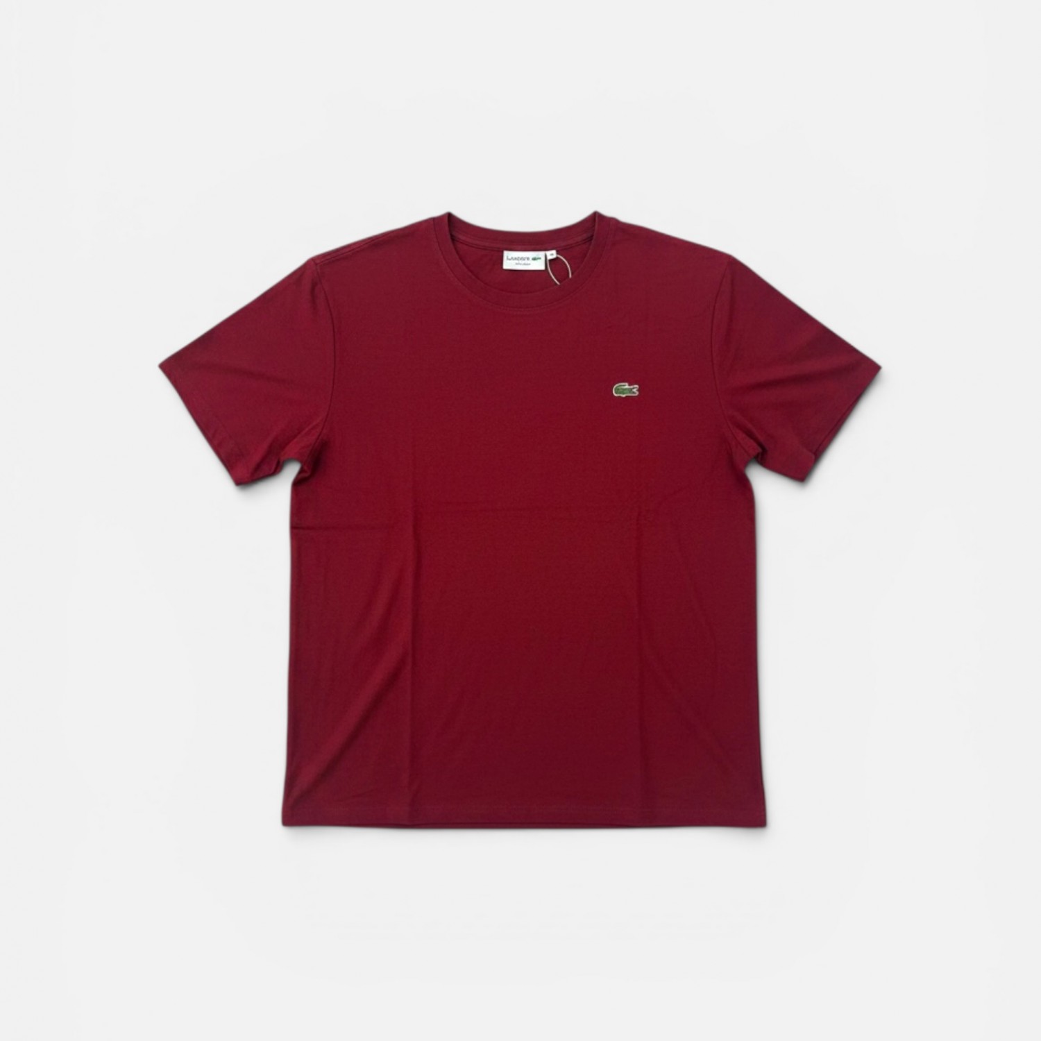 Lacoste Μπορντό Ανδρικό T-Shirt με Κεντημένο Κροκόδειλο